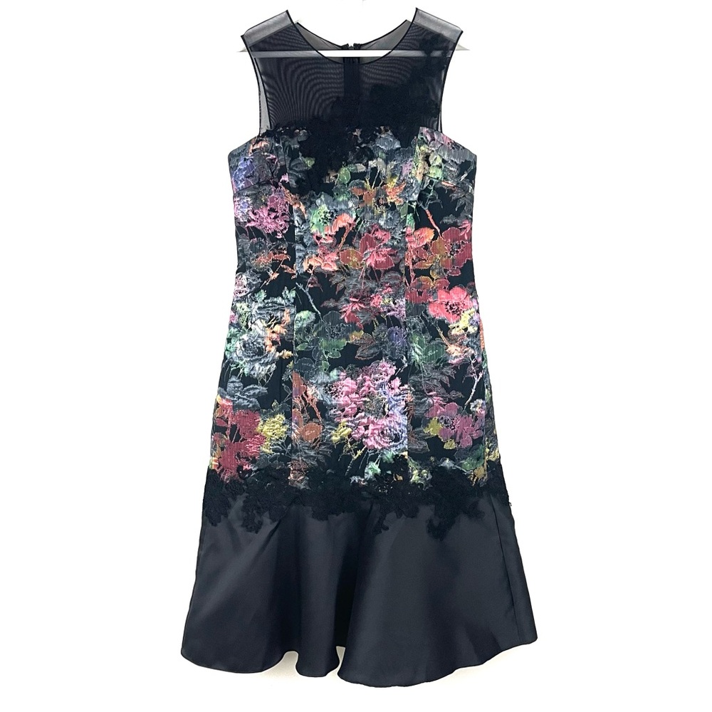 Rickie Freeman for Teri Jon Floral Brocade Jacquard Multicolor Cocktail Dress